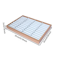 Jewelry Display Tray Padded Cushioned Jewelry Tray Accessory Storage Wood-Grain Slim