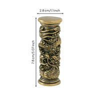 Dragon Pillar Ornament with Raised Design Antique Style Pillar Carving Miniature Ornament for Desk