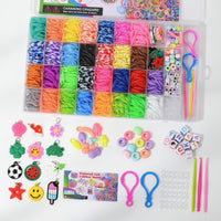 Organized Bracelet Making Kit with Organizer Case Colorful Rubber Band Bracelet Making Kit Creative Loom Bands Clear for Travel