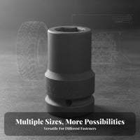 Chrome-Molybdenum Steel 1 Inch Drive Shock Socket Industrial Grade Pneumatic Wrench Socket Head Heat Treated Resistant for Truck Technicians, Mechanics, Auto Repair Professionals, Tire Changing, Garage, Workshop, Construction Site