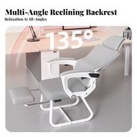Reclining Sled Base Chair Extendable Footrest Office Furniture for Study Room