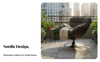 Nordic Design rotating ovoid Chair Spaceefficient Round rotating Armchair Enveloping Shape Single Seating Modern design for Apartment Dwellers, Homeowners, Office Workers, Living Room, Balcony, book corner, Bedroom