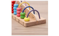 Wooden Abacus Educational Counting Frame Hands-on Abacus with Wire Rows for Preschoolers, Young Children, Homeschool, Classroom