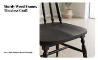 French Inspired Design Upholstered Spindle Back Chair Retro Design Indoor Furniture Thick Cushioning Household Furnishing Multi-Purpose Use for Interior Designers, Homeowners, Restaurant Owners, Dining Room, Kitchen, Reading Nook, Home Office