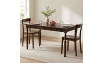 Solid Wood Wooden Dining Table Walnut Finish Dining Table Vintage Style Writing Desk Turned Legs for Home Office