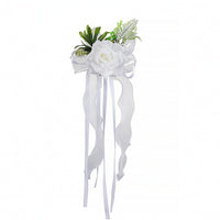 Car Flower Decoration with Ribbons Romantic Decorations Easy to Install