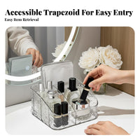 Multi-Compartment Clear Organizer Minimalist Design for vanity, Women, Students