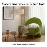 Light Luxury Design Oversized Single Sofa Modern Aesthetic Shell-Shaped Armchair Soft Upholstery Accent Chair Ergonomic Backrest for Apartment Dwellers, Interior Designers, Living Room, Balcony, salon, Reception Area