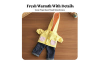Doll Clothes Set Hooded Design Doll Outfit Plaid Accents Miniature Fashion Set for Hobbyists