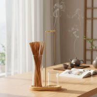 Minimalist Design Vertical Incense Holder with Ash Catcher Modern Design Wooden Base Incense Stand Accessory for Office
