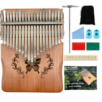 Wooden 21-Key Kalimba Acoustic Kalimba with Safeguarding Case Handheld Thumb Piano with Instructions Compact for Music Lovers, Home