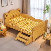 Wooden Doll Bed Mini Miniature Bed with Bedding Realistic Furniture for Collectors