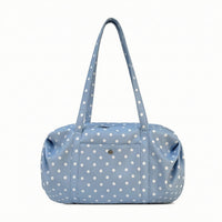 Dot Pattern Bag Slouchy Shoulder Bag with Exterior Pocket Versatile