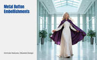 Plush Stand Collar Cloak, Court Style, Multicolor, Metal Buckle, Flowing Cape for Stage, Cosplay