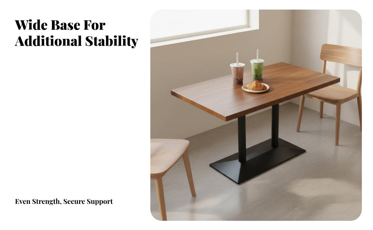 factory-inspired aesthetic Round Pedestal Table Space-Saving Round Pedestal Base Easy to Clean Commercial Furniture Minimalist Design for Restaurant Owners, Business Managers, Event Planners, Snack Bar, Canteen, Cafeteria, Bistro