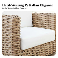 4-Piece Woven Seating Group Waterresistant 4-Piece Conversation Group Weather Resistant Outdoor Furnishing for Hotel Owners, Adults, Patio, rearyard, Deck