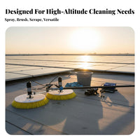 Carbon Fiber Rod Telescopic Solar Panel Cleaning Brush Lightweight Photovoltaic Cleaning System Battery Powered Telescopic Water Fed Pole Brush for Professional Cleaners, Building Maintenance Personnel, Property Owners, Rooftops, Billboards, Roofs
