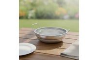 Oil-Draining Pan with Mesh Insert Nested Stainless Steel Strainer Bowl Fine Mesh Strainer Space-Saving Filter Tray Easy to Clean