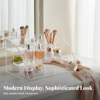Stair-Step Display Riser Space-Saving Tiered Shelf Multi-Purpose for Homeowners