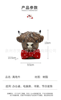 Highland Yak Ornament Resin Craft Christmas Decoration for Home