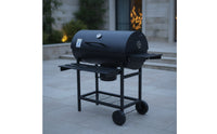 Briquette-Fueled Barbecue Grill Outdoor Grill with Cart Mobile for Backyard Cooks, Families, Patio, Cookouts
