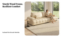 Straight-Line 3-Seater Sofa Top-Grain Cowhide Upholstered 3-Seater Couch Modern Minimalist Design Living Room Seating for Apartment Dwellers, Families