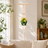 Macrame Plant Hanger, Handwoven Plant Hanger from Natural Fiber Rope, 85cm Long, for Indoor & Outdoor, Garden & Balcony, Nordic Style