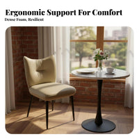 Stylish Design Upholstered Tufted-Back Chair Thickly Padded Dining Seat Comfortable Indoor Furniture High-Density Foam for Adults, Hospitality Professionals, Homeowners, Hotel, Kitchen, Living Room, Study
