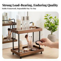 2-Tier Cosmetic Stand Space-Saving Vanity Rack Large Capacity for Bedroom, Women