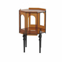 Minimalist design Clear C-Table Transparent Look Side Cabinet Modern Aesthetic Household Furniture Easy to Clean for Apartment Dwellers, Interior Decorators, Bedroom, Living Room, Small Spaces, Balcony