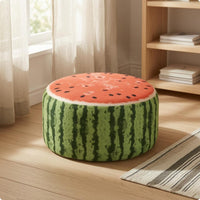 Removable Cover Fruit Stool Washable Low Stool Cylindrical Padded Ottoman