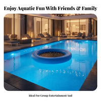 Multi-Person Swim Raft Sturdy PVC Material Inflatable Buoyant Dock Large Capacity Inflatable Mesh Float for Families, Pet Owners, Pool, Sea, Beach