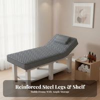 Latex Facial Bed Sturdy Carbon Steel Frame Eyelash Extension Bed Firm Cushioning Versatile Spa Table for Beauticians, Permanent Makeup Artists, Spas