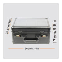 EVA Foam Interior Graded Card Slab Storage Box Shockproof Aluminum Card Carrying Case Moisture-Proof Lockable Latches for Investors, Travel