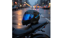 Carbon-Fiber-Look Full-Face Motorcycle Helmet Aerodynamic Motorcycle Helmet with Visor Streamlined DOT Approved for Commuters, Road Riding, Touring
