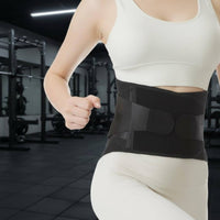Double Adjustable Straps Double Compression Waist Belt Flexible Stays Sports Waist Brace Breathable Elastic Support Belt Hook-and-Loop Closure for Weightlifting, Gym, Cycling, Workout