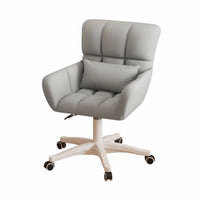Height Adjustable Upholstered rotate Armchair Ergonomic Design Cat Ear Computer Chair Cute Aesthetic Home Seating fluid Rolling Casters for gaming enthusiasts, Students, Remote Workers, Bedroom, Dorm Room, Makeup Vanity, leisure corner