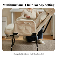 Adjustable Recline Folding Rest Chair Convertible Design Weightless Position Levitation Chair Ergonomic Support Recliner Lockable Position for Closedice Workers, Students, Dorm Room, Study, Balcony, Garden
