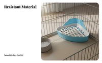 Small Pet Toilet Mess-Containment Small Pet Potty Tray Anti-Tip Guinea Pig Potty Tray for Bunnies