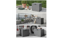 Outdoor Storage Box Resin Storage Box with Hinged Lid Sturdy Furniture for Backyard