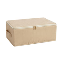 Storage Box with Zipper Lid Collapsible Textile Storage Box with Lid Closet Organizer Lidded Dustproof for Wardrobe, Bedroom