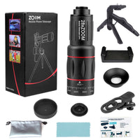 High Magnification Phone Telephoto Lens Kit Black 28x Zoom Lens Kit Red Accent Rings Mobile Accessory Portable