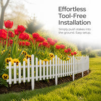 Decorative White Plastic Garden Fence Panels for Landscaping and Outdoor Enclosures