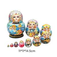 Nesting Doll with 10 Layers Wooden for Art Lovers