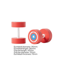 Textured Grip TPU Dumbbells Single-Piece Formed Steel-Core Dumbbells Red Exterior Exercise Dumbbell Emblem-styleStyle Ends