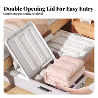 With casters Rolling Underbed Drawer Low height Under-Bed Wheeled Container Large Capacity Storage Bin particle-resistantresistant for Apartment Dwellers, Homeowners, Students, Bedroom, Dorm Room, Closet