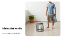Stackable Arched-Rod Stool Space-Saving Side Table Modern Design Home Furniture Lightweight for Apartment Dwellers, Homeowners, Interior Decorators, Balcony, Outdoor, Living Room, Bathroom