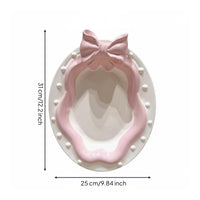 Oval Ceramic Plate Glossy Bow-Shaped Serving Dish