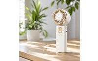 Foldable Fan Lightweight Handheld Fan with Lanyard Battery Powered for Commuters