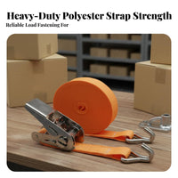 Rustproof Ratchet Tie-down Strap Rust-Resistant Stainless Steel Tensioner Strap Heavy Duty for Haulers, Movers, Moving, Trailers, Roof Racks